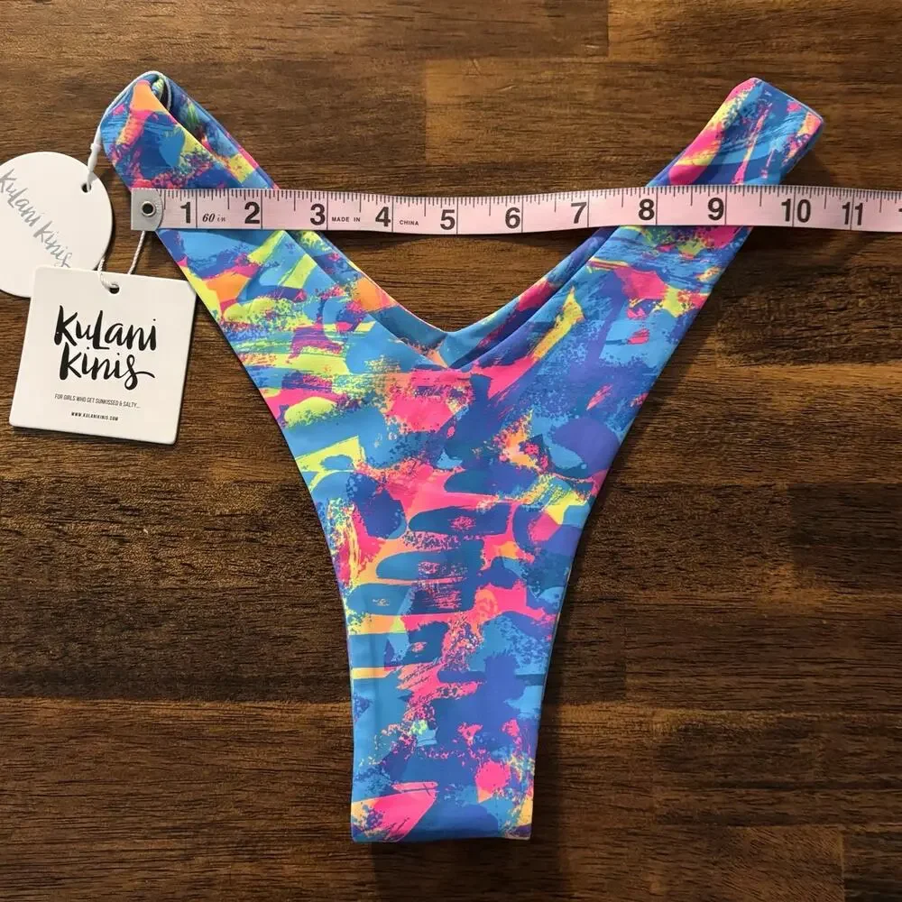 Kulani Kini's Size Small Bikini Bottom Cheeky Low V Cut Moon Lagoon